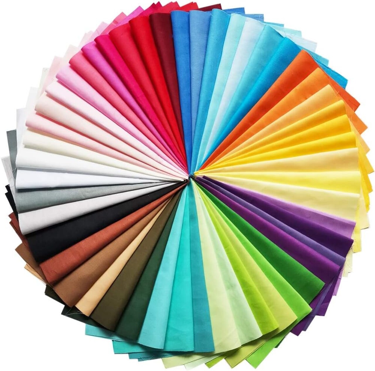 50-Piece Solid Color Quilting Fabric Bundle – 8" × 8" (20 × 20 cm) Precut Pure Cotton Squares for Sewing, Patchwork, and DIY Crafts